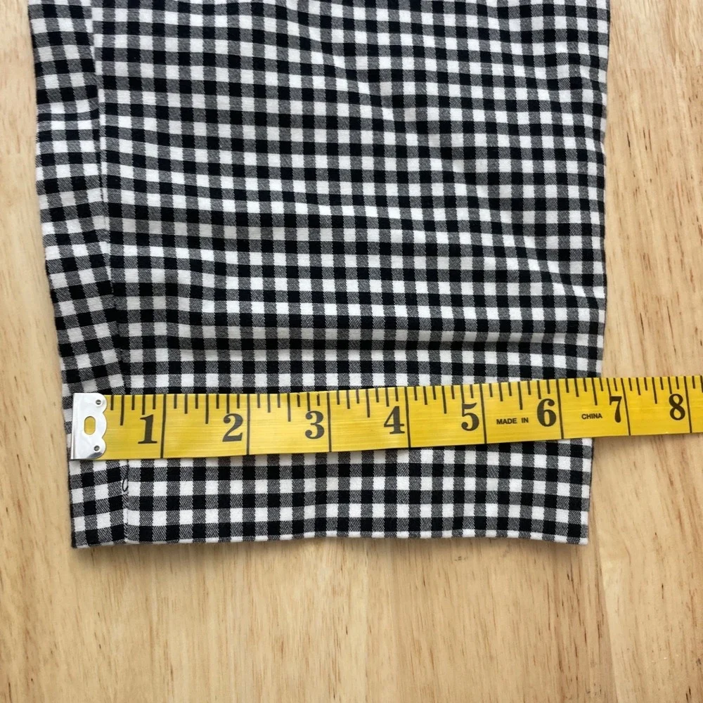 MICHAEL Michael Kors Gingham Cropped Pants Women's Size 14 Black White Check